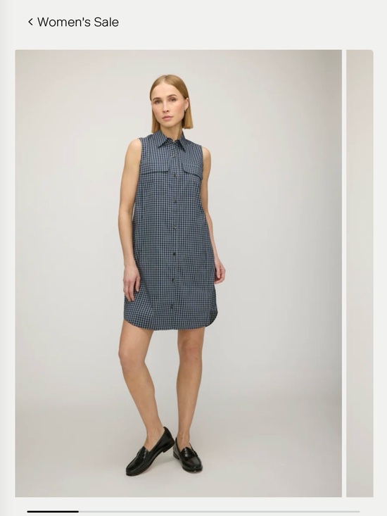 kit & Ace Dresses & Skirts - Kit + Ace  Navy & White Gingham Sleeveless Shirt Dress